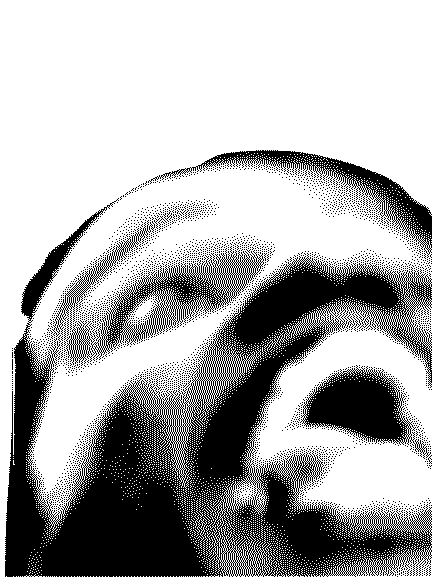 High contrast portrait of a face looking up