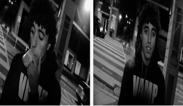 Two black and white night photographs
